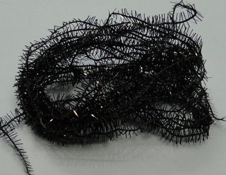 MTC Yarn Clear Tinsel Chenille Fly Tying Material Two Sided Black