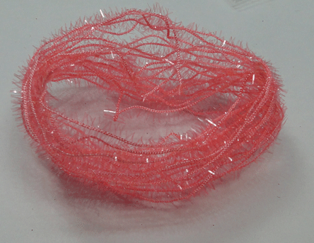 MTC Yarn Clear Tinsel Chenille Fly Tying Material Two Sided Fl Pink
